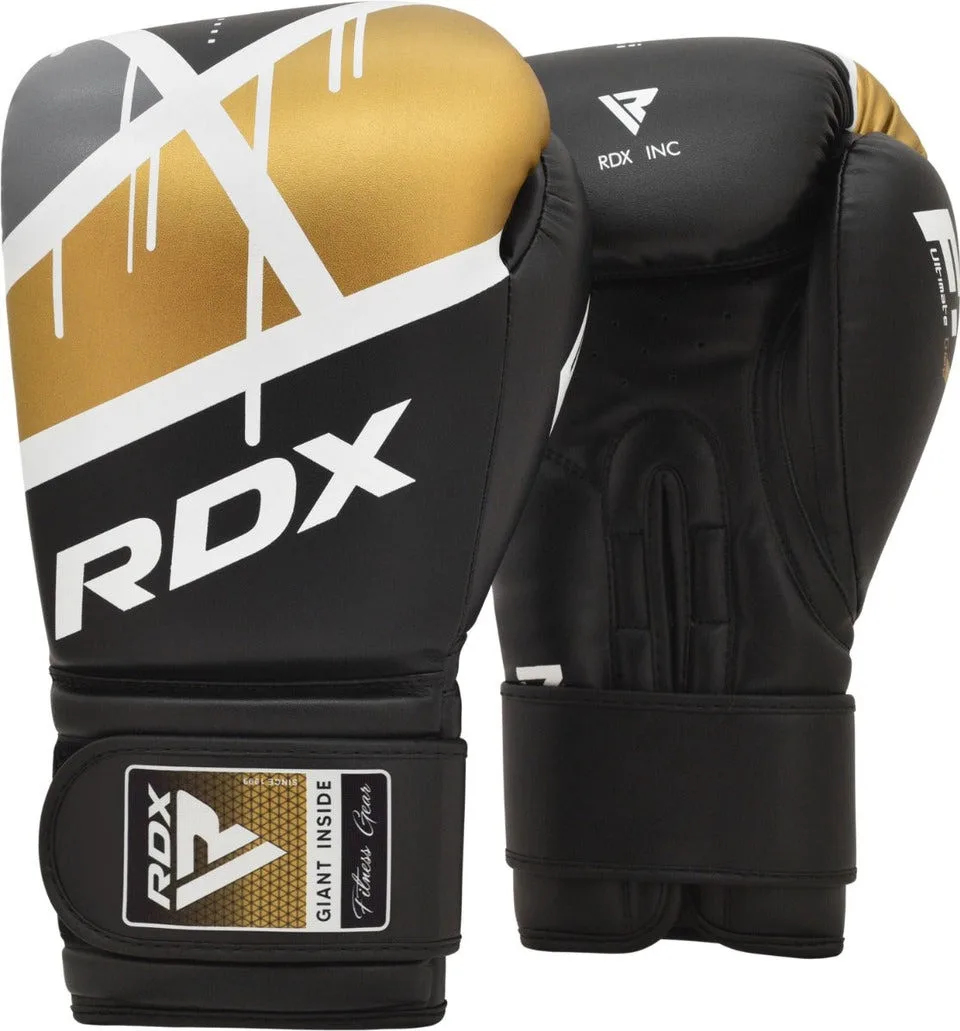 Боксерські рукавиці RDX PU 16 унцій Золоті