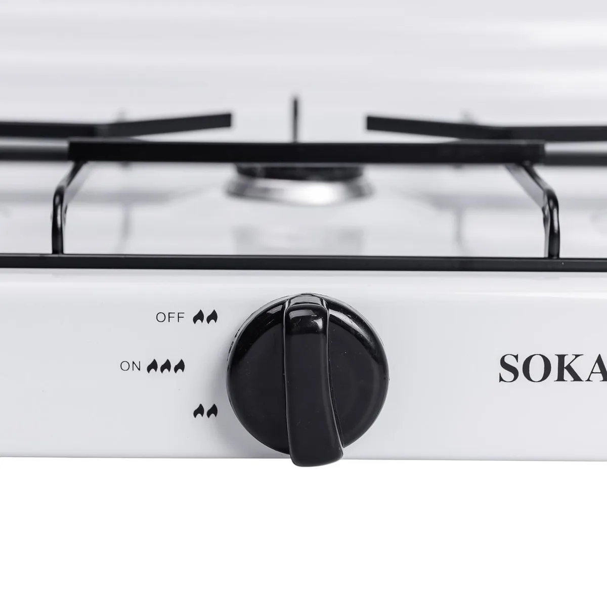 Настільна газова плита Sokany 3 конфорки 5.5 кВт Метал Білий 57.5х27.5х8 см