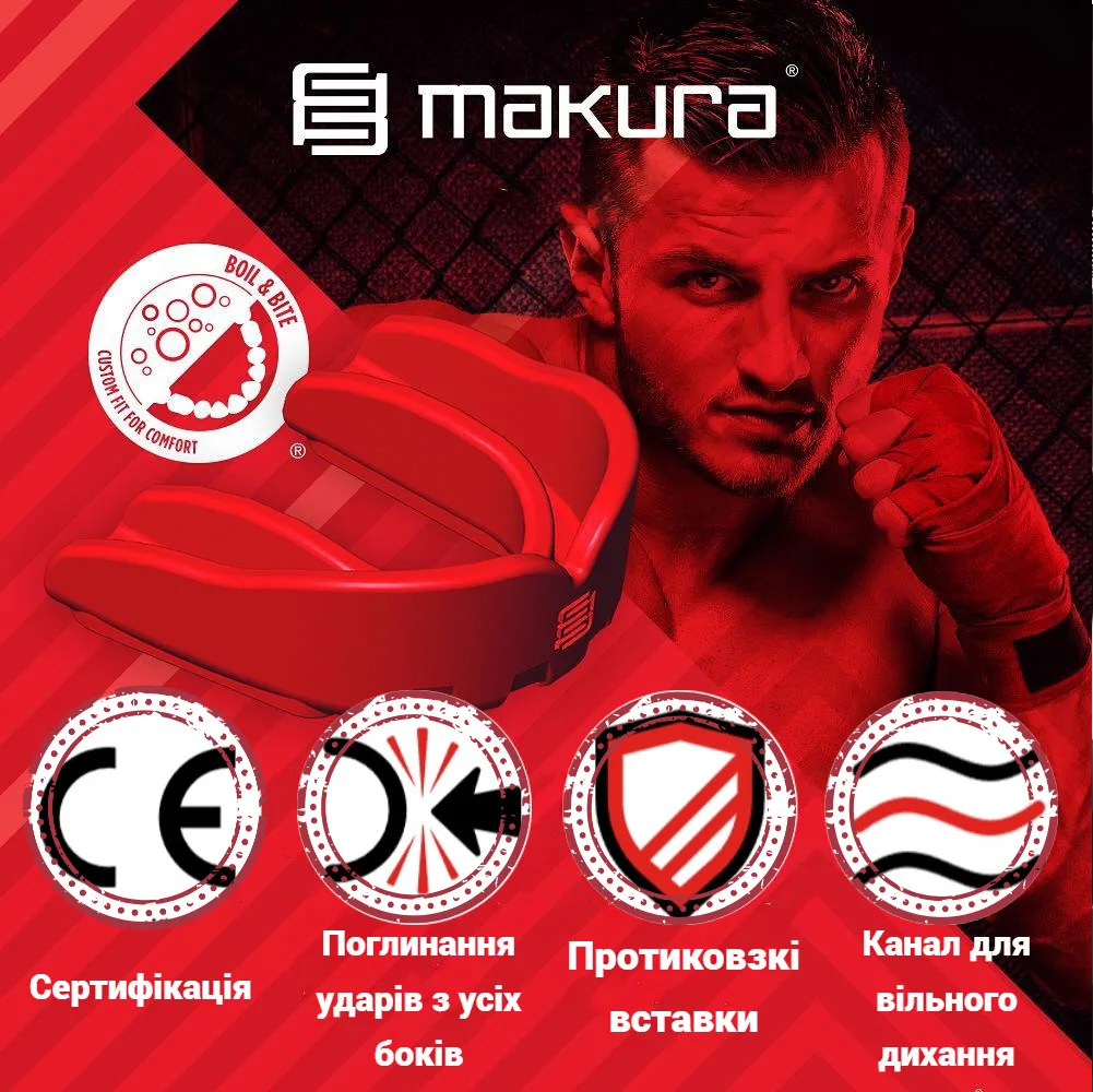 Капа MAKURA термопластик доросла червона 11+