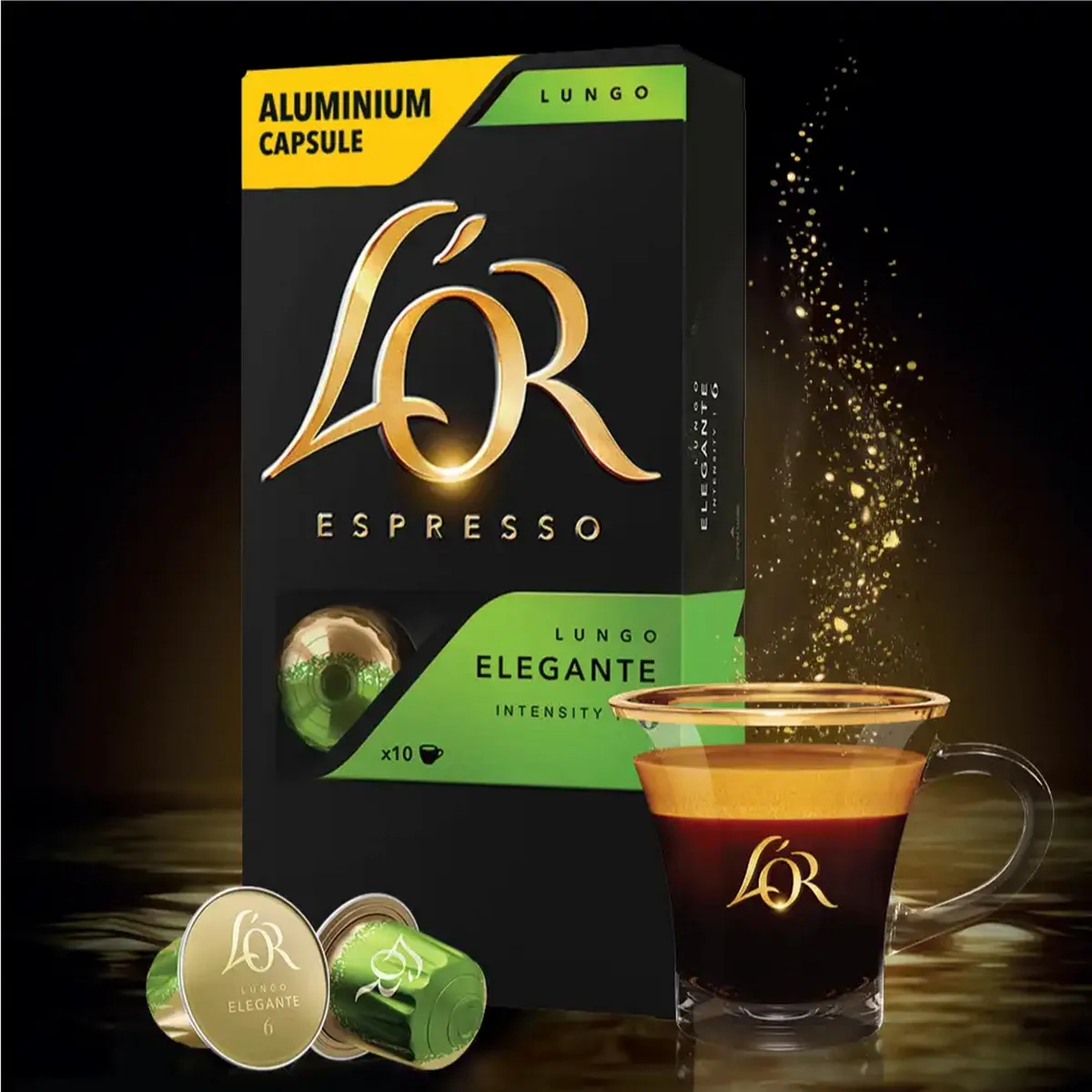 Кава L`OR капсули, Lungo Elegante, арабіка, 10 шт, для системи Nespresso.