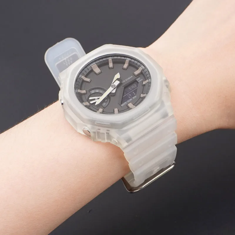 Ремешок Casio полимер 20,2 см полупрозрачный серебристый