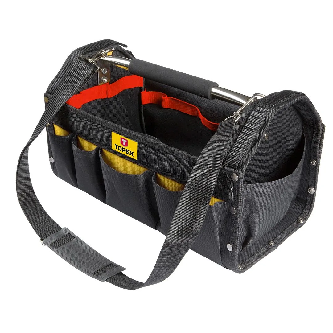 Сумка для інструментів TOPEX, 19", відкрита, з кордури, розміри 24х42х22 см.