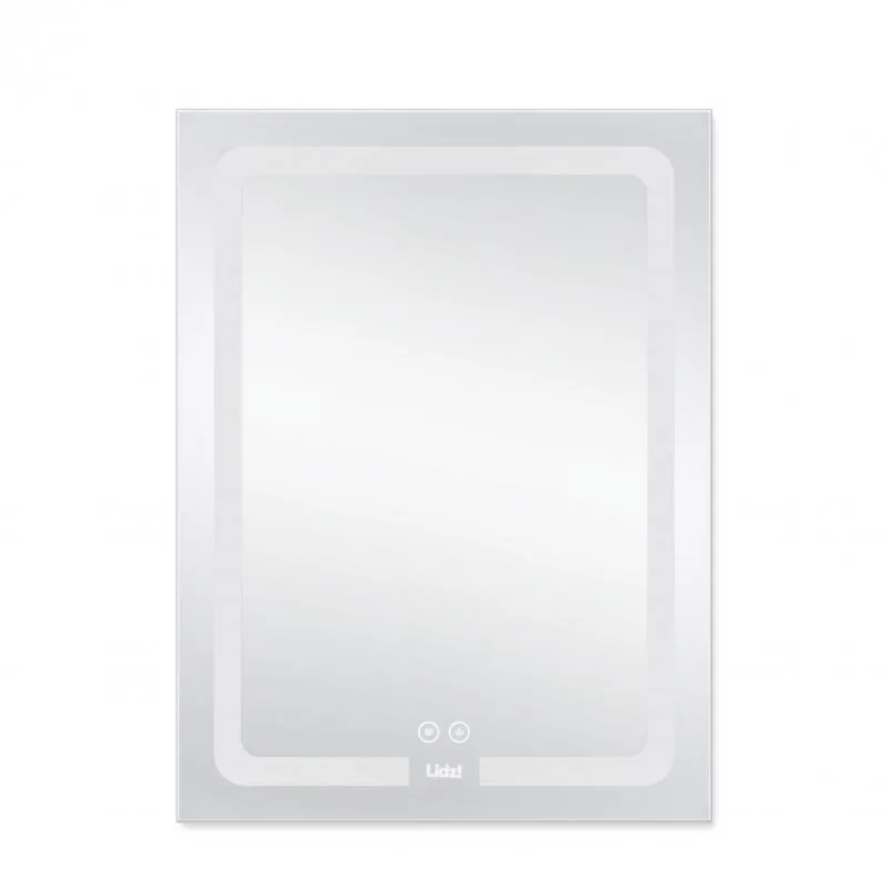 Дзеркало Lidz Kubis 600х800 мм LED-підсвічування Touch антизапотівання алюміній/пластик