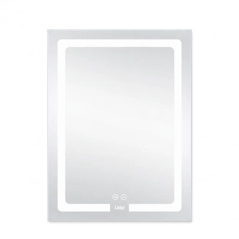 Дзеркало Lidz Kubis 600х800 мм LED-підсвічування Touch антизапотівання алюміній/пластик