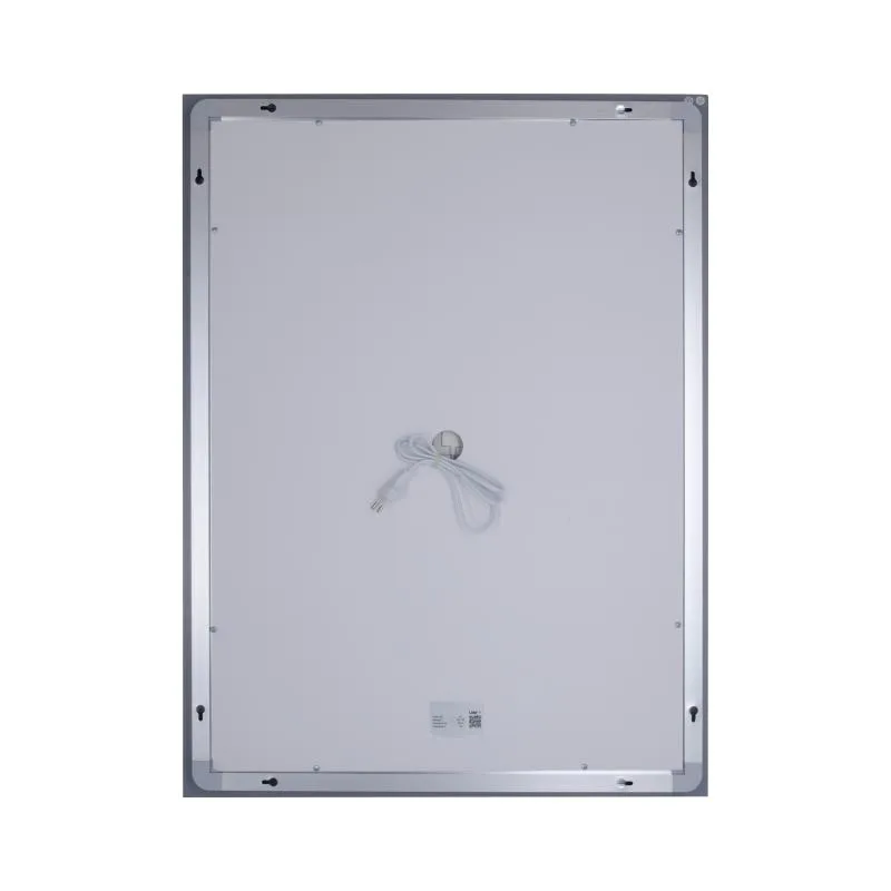 Дзеркало Lidz Kubis 600х800 мм LED-підсвічування Touch антизапотівання алюміній/пластик