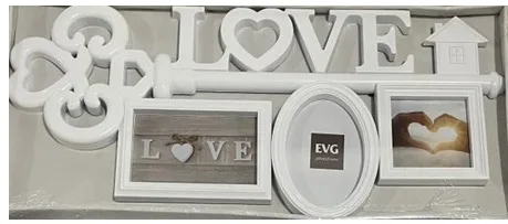 Мультирамка EVG INNO пластик 27х58 см біла на 3 фото 10х15 10х10 см