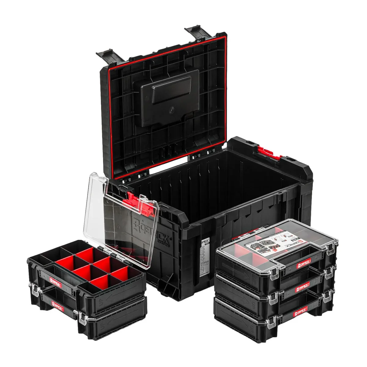 Ящик для інструментів Qbrick пластик 450х322х240 мм чорний з 5 органайзерами