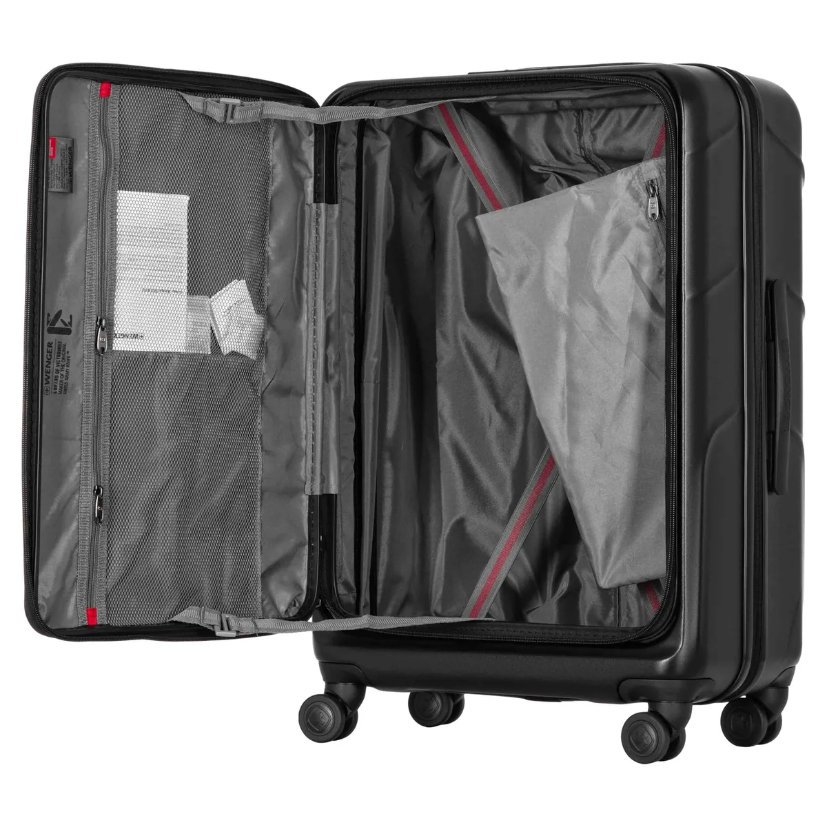 Валіза Wenger Amplix Hardside Medium, середня, полікарбонат, TSA, 4 колеса, розширення, чорний