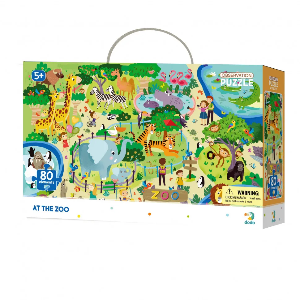 Пазл навчальний DoDo Toys картон 80 деталей зоопарк