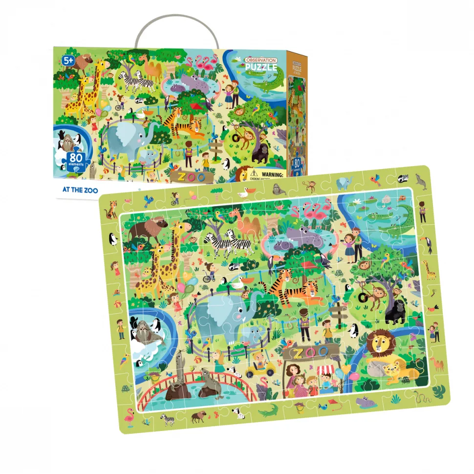 Пазл навчальний DoDo Toys картон 80 деталей зоопарк