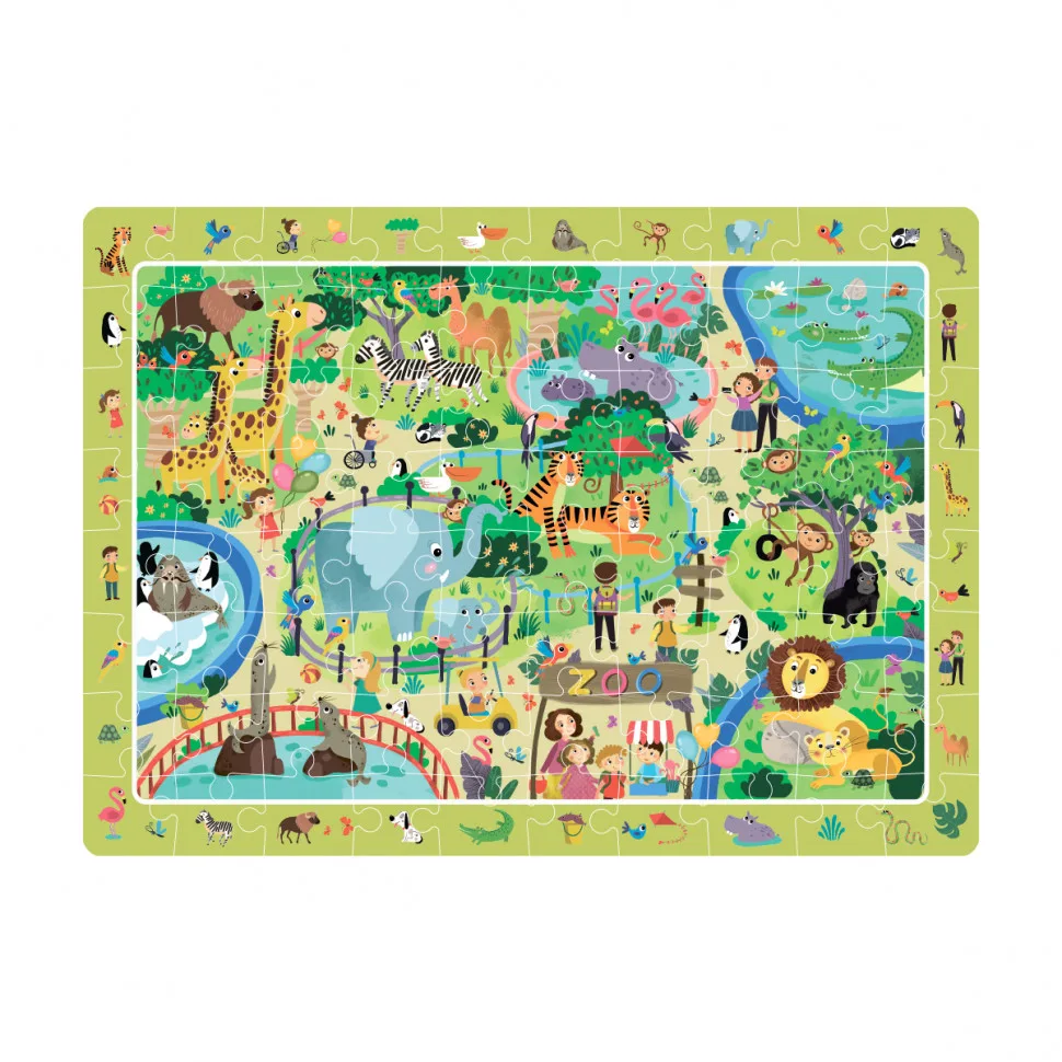 Пазл навчальний DoDo Toys картон 80 деталей зоопарк