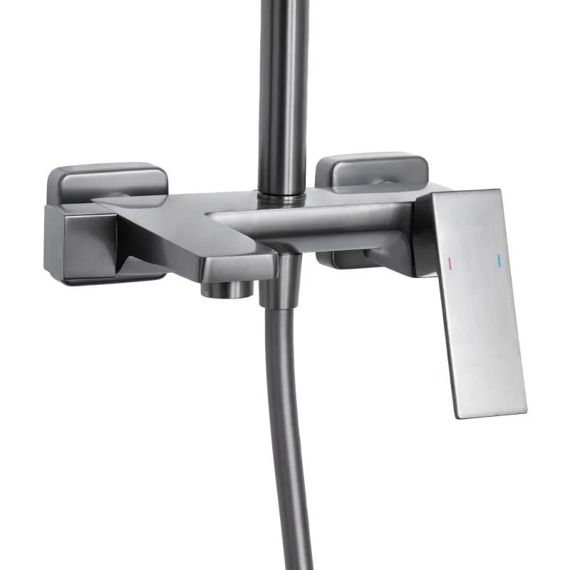 Душова система Qtap Gemini Gunmetal Black PVD латунь 495х400х1312 мм