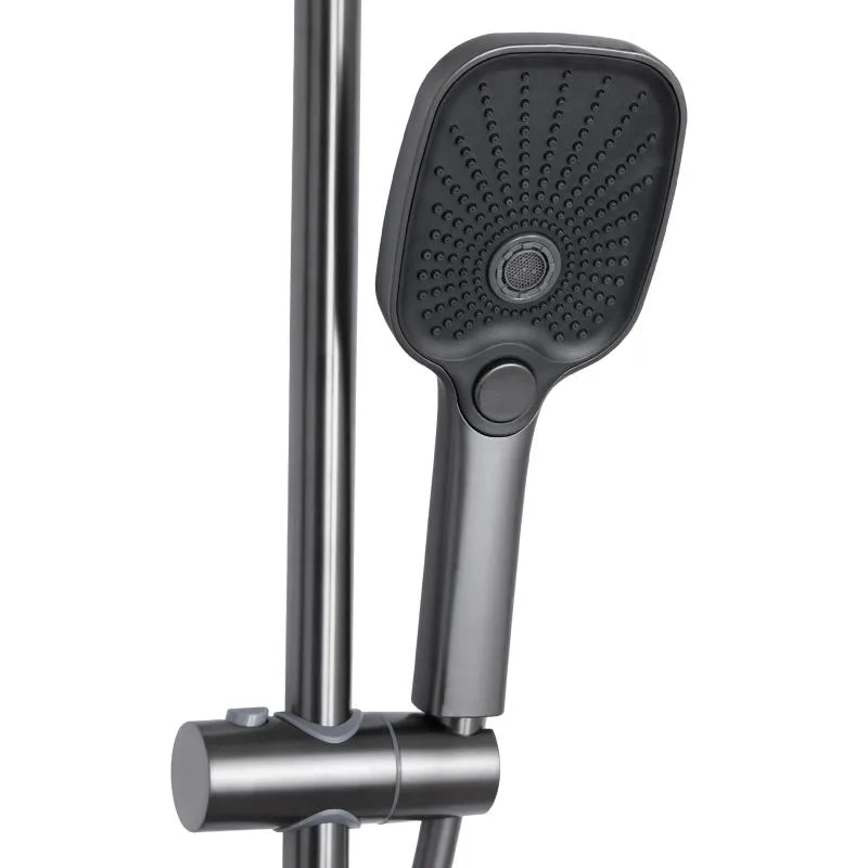 Душова система Qtap Gemini Gunmetal Black PVD латунь 495х400х1312 мм
