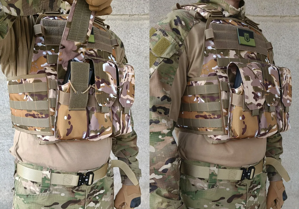 Підсумок EasyFit Cordura 1050 під 6 магазинів АК РПК 30 см мультикам степовий