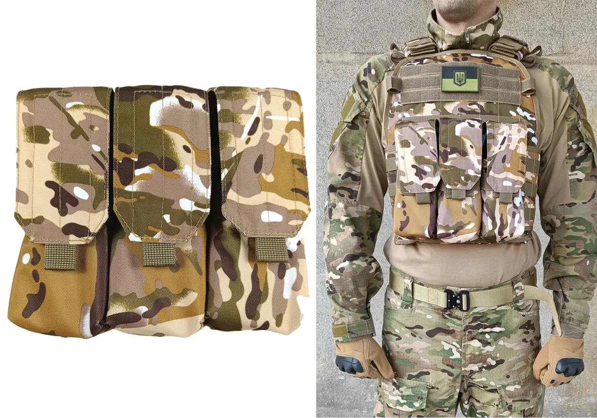 Підсумок EasyFit Cordura 1050 під 6 магазинів АК РПК 30 см мультикам степовий