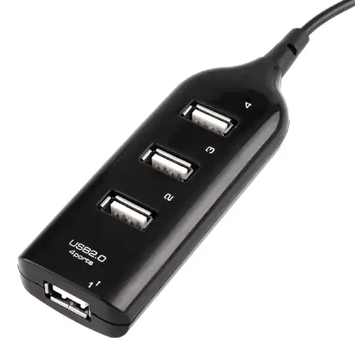 ЮСБ Хаб 4 порти HUB-4U USB 2.0 чорний 40 см