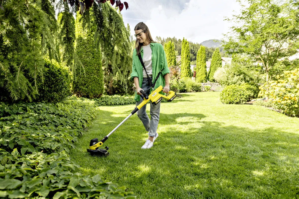 Тример акумуляторний Karcher 30 см жовтий електричний 36В 8000 об/хв