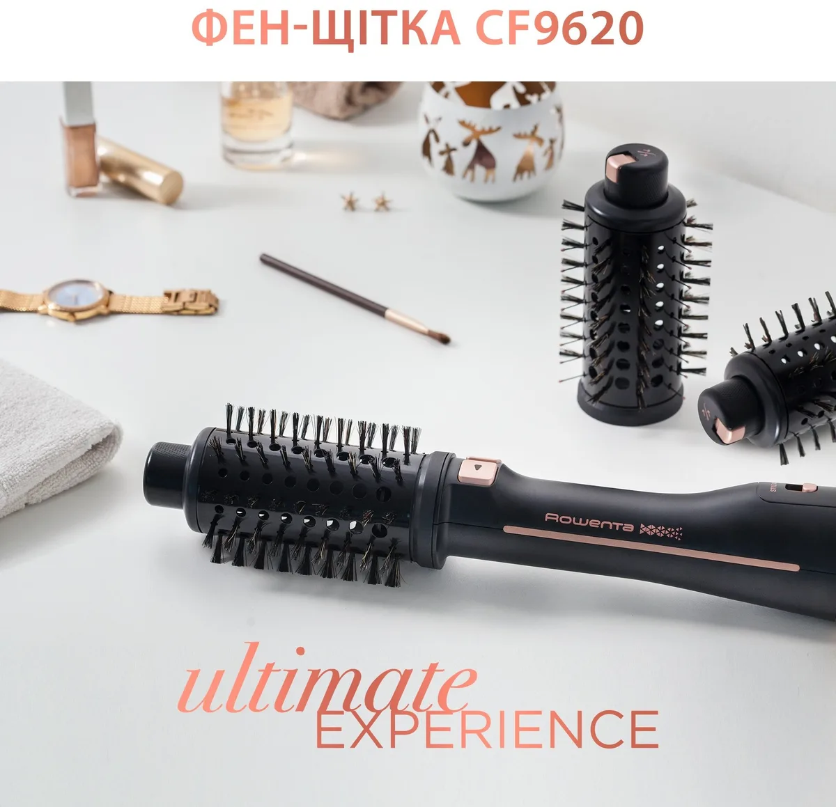 Фен-щітка Rowenta 750Вт іонізатор кераміка чорний