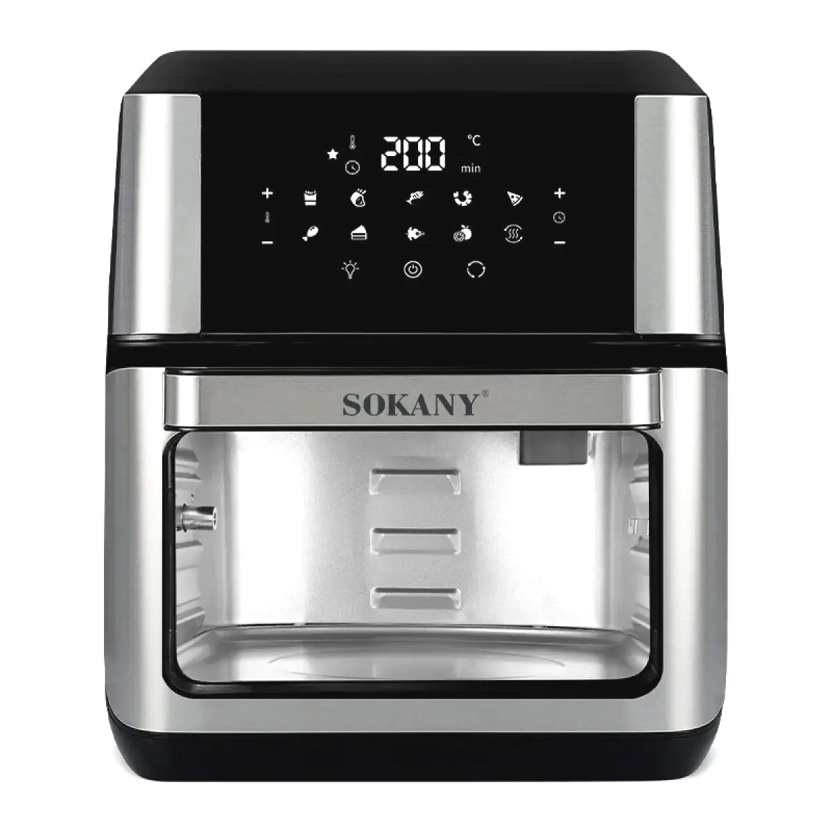 Аерофритюрниця Sokany SK-ZG-8029 12 л 1800 Вт Чорна Сенсорне управління
