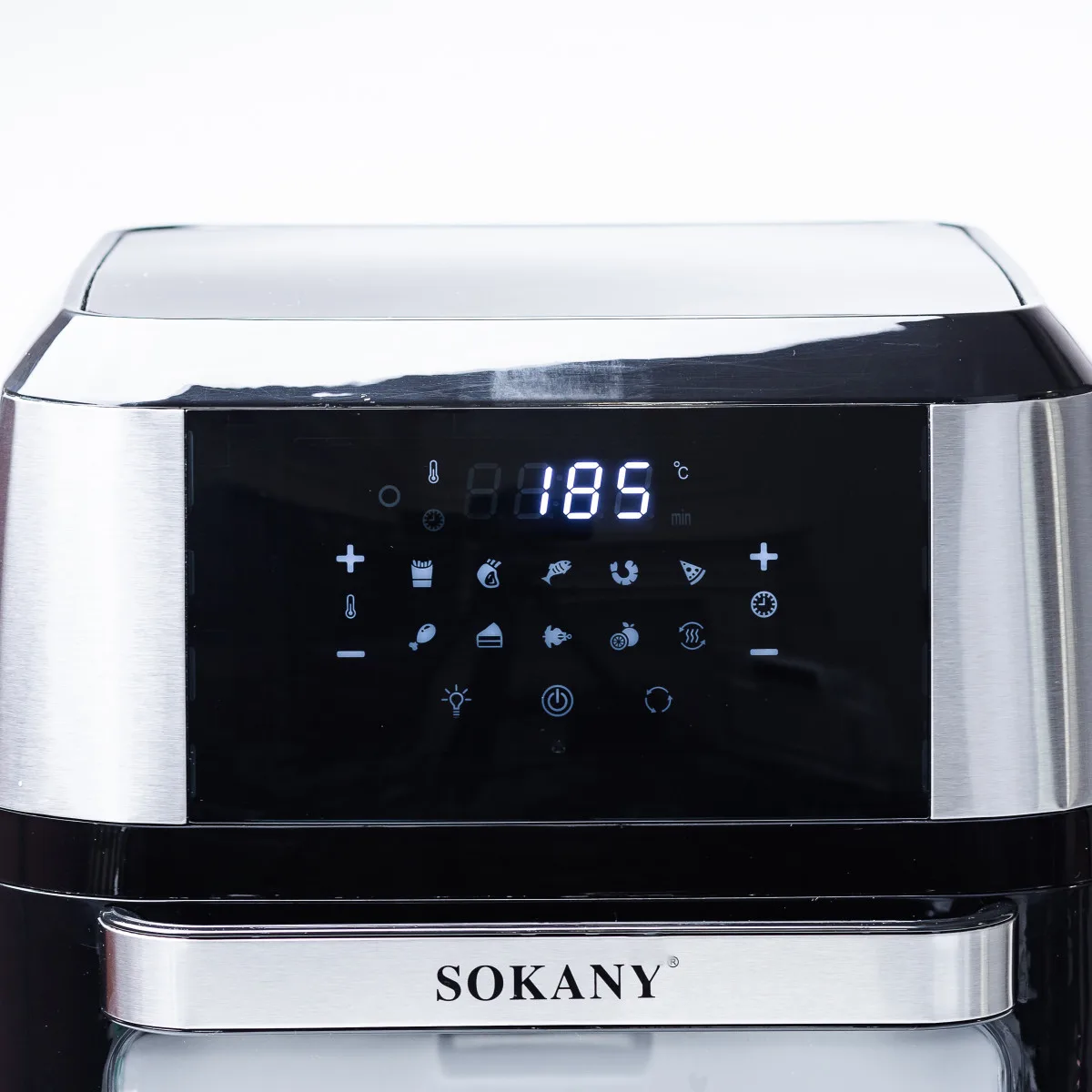 Аерофритюрниця Sokany SK-ZG-8029 12 л 1800 Вт Чорна Сенсорне управління