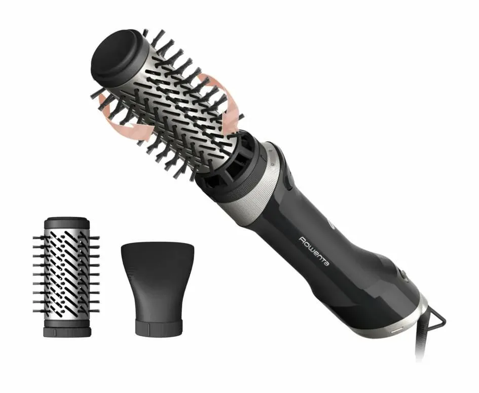 Фен-щетка Rowenta Brush Active, 1000 Вт, 3 режима работы, ионизация, холодный обдув, вращающиеся насадки, 3 насадки, керамическое покрытие