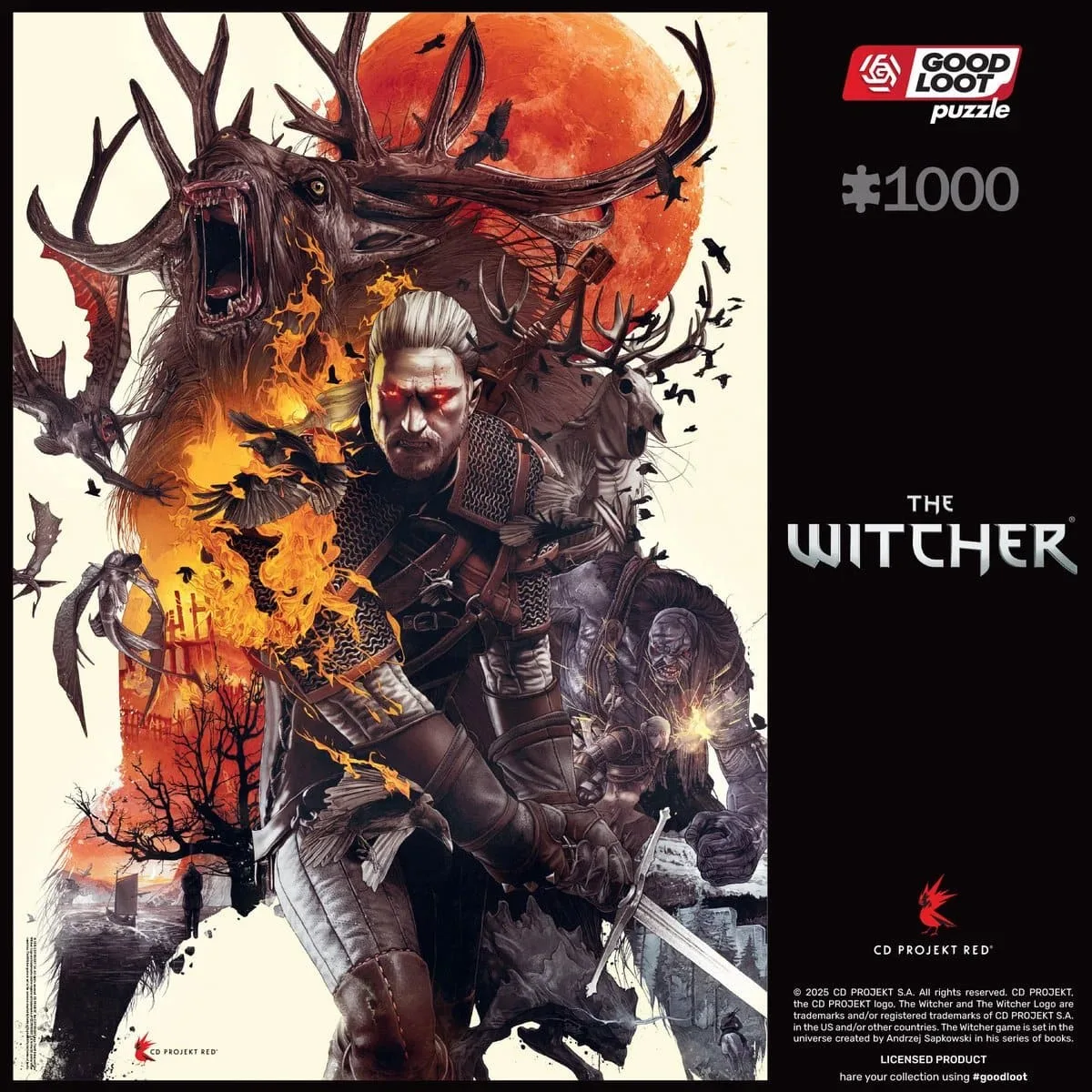 Пазл GoodLoot картонний 1000 елементів з ілюстрацією монстрів The Witcher