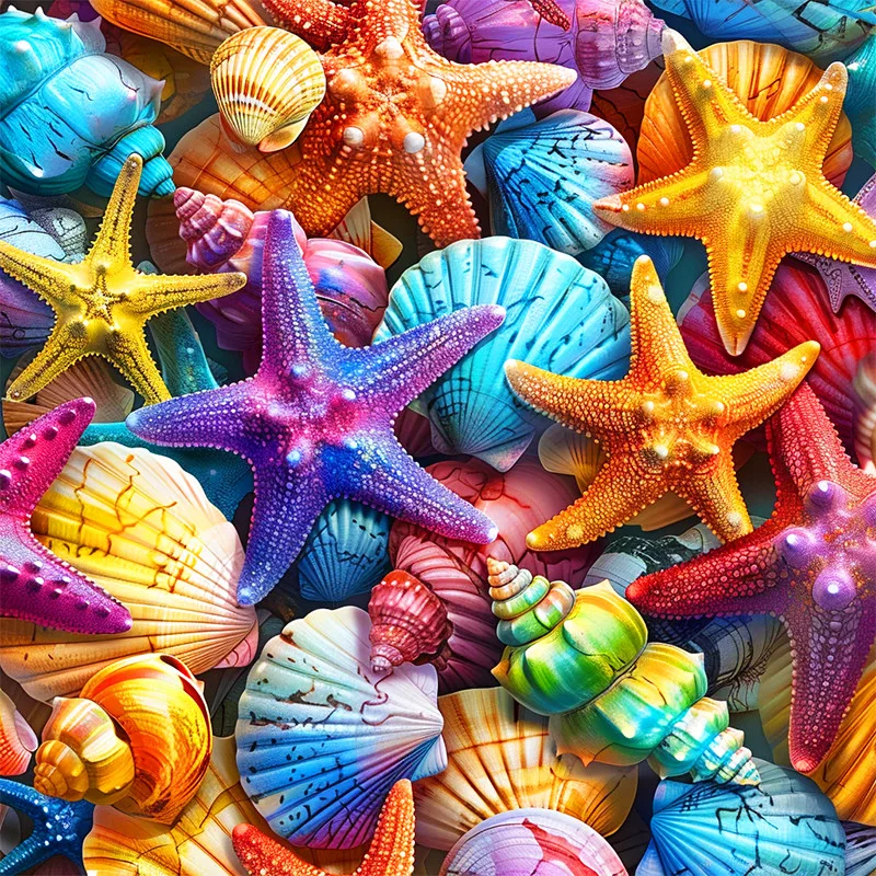 Алмазна мозаїка ProDobro неповна викладка 25х25 см Колірні морські зірки