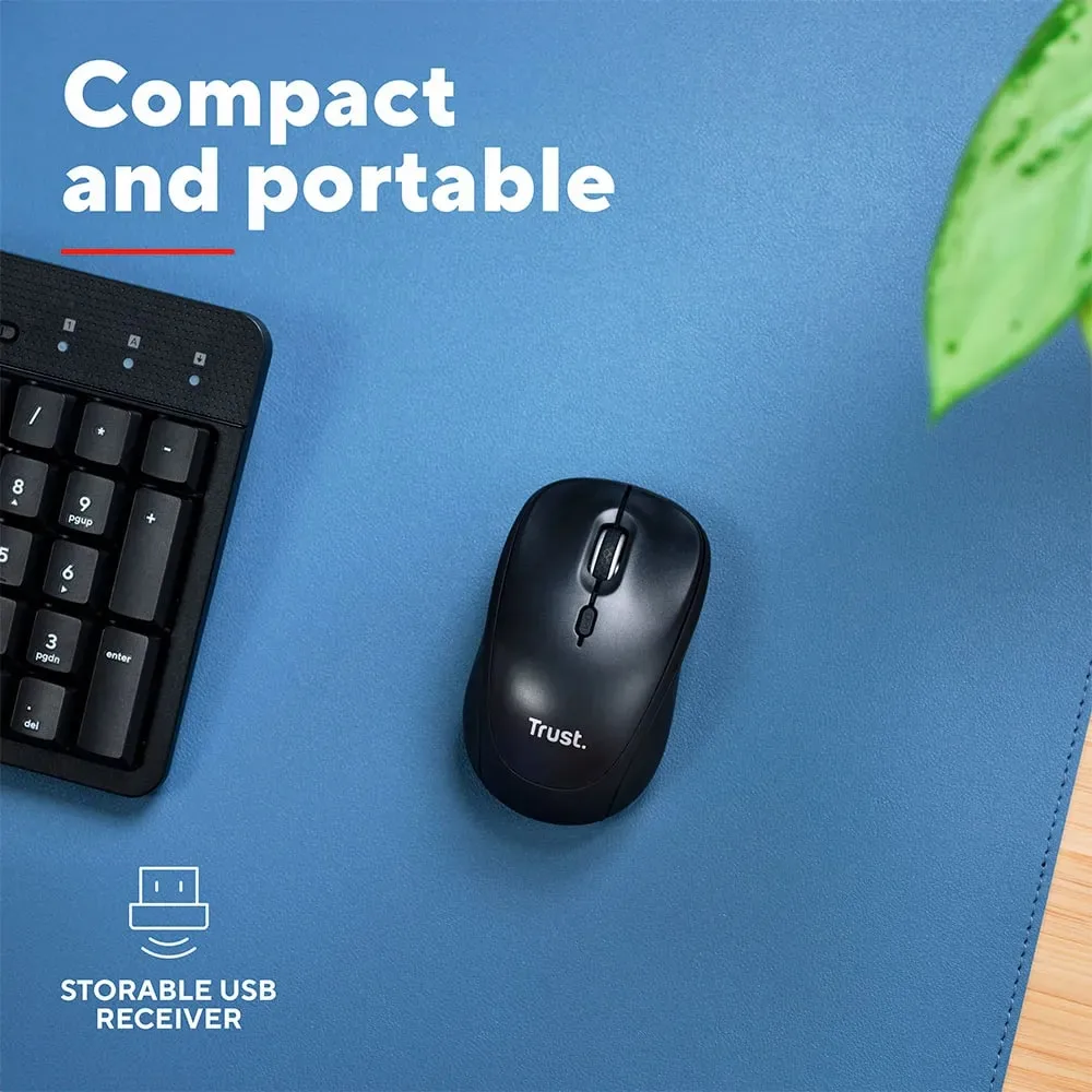 Миша Trust Yvi+ Compact Multi-Device, WL/BT/USB-A, чорний