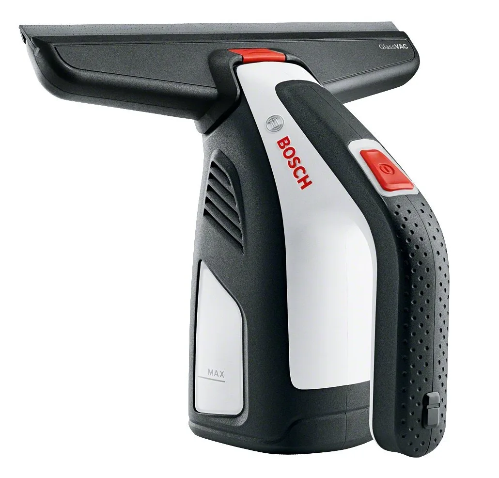 Акумуляторний віконний пилосос Bosch GlassVAC, 3.6В, 2Аг, об'єм контейнера 0.1 Л, вага 0.7 кг, комплектується насадками та пульвер