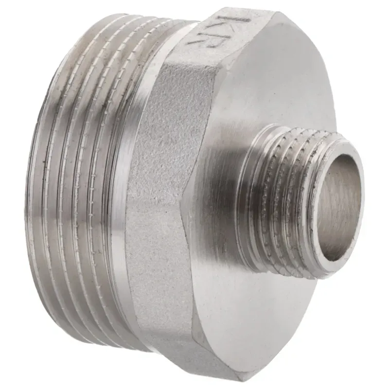 Ніпель редукційний Koer латунь 1/2"x1-1/2" сталевий нікельований