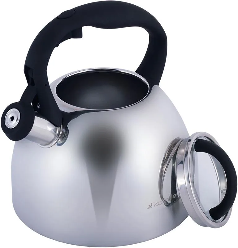 Чайник Kamille Whistling Kettle 2,7л из нержавеющей стали со свистком и стеклянной крышкой