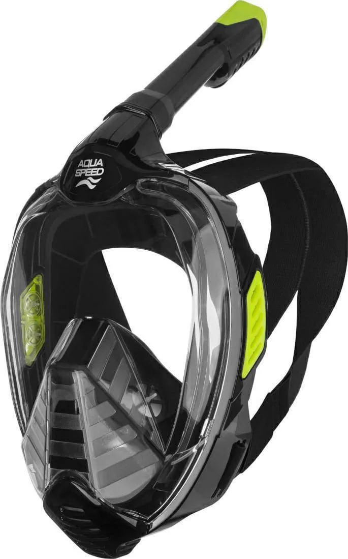 Повнолицьова маска AQUA SPEED силікон S/M чорна жовта