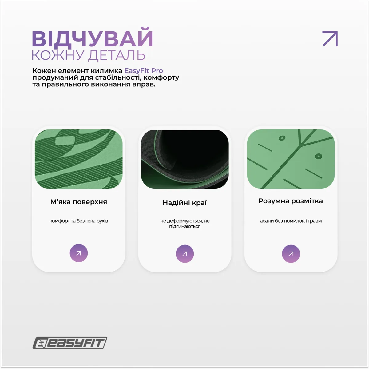 Коврик для йоги EasyFit каучук 5 мм 184х68 см Зелений