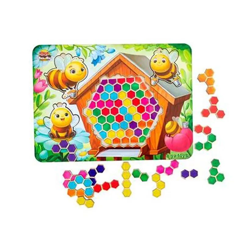 Дерев'яний пазл-вкладка Ubumblebees 30х30 см різнокольоровий