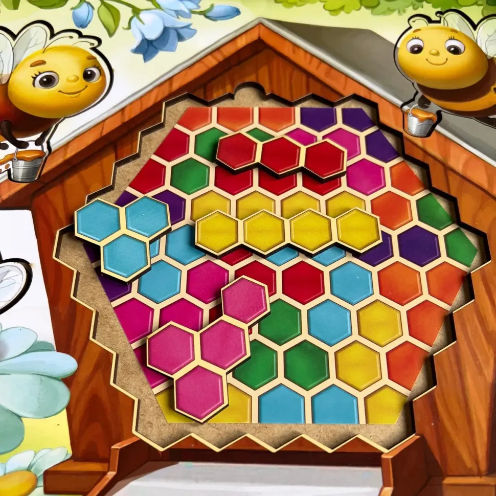 Дерев'яний пазл-вкладка Ubumblebees 30х30 см різнокольоровий