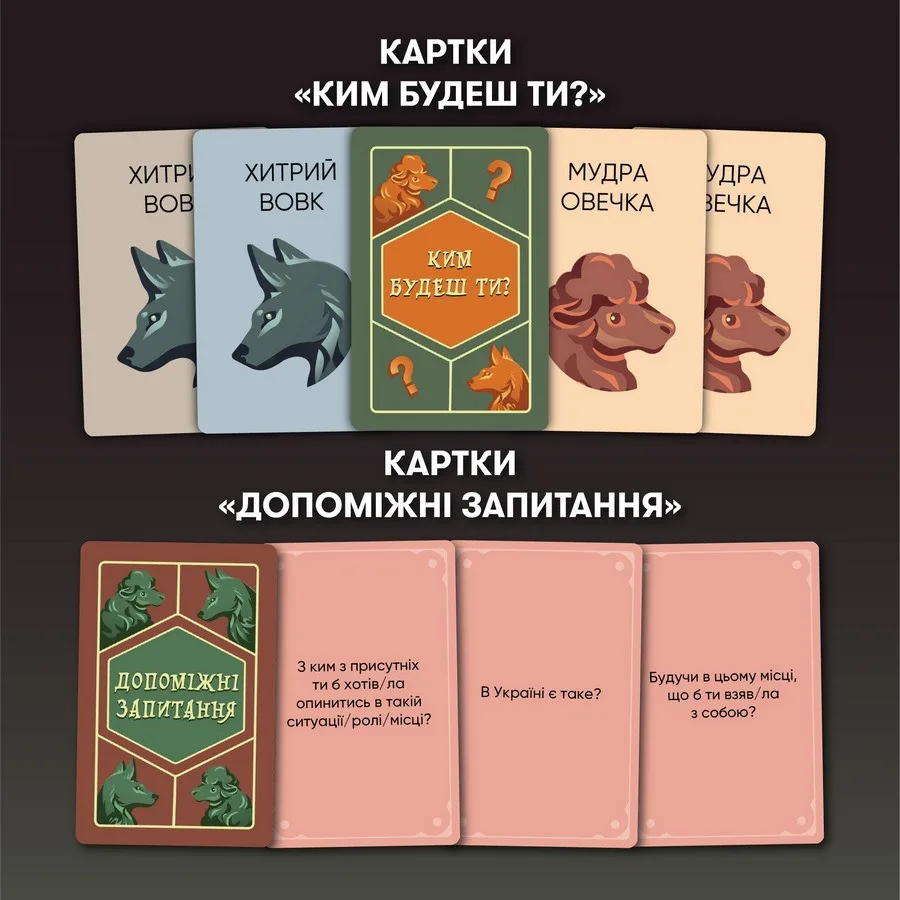 Карточна гра «Вовк в овечій шкурі» - 448 карток, інструкція для компанії