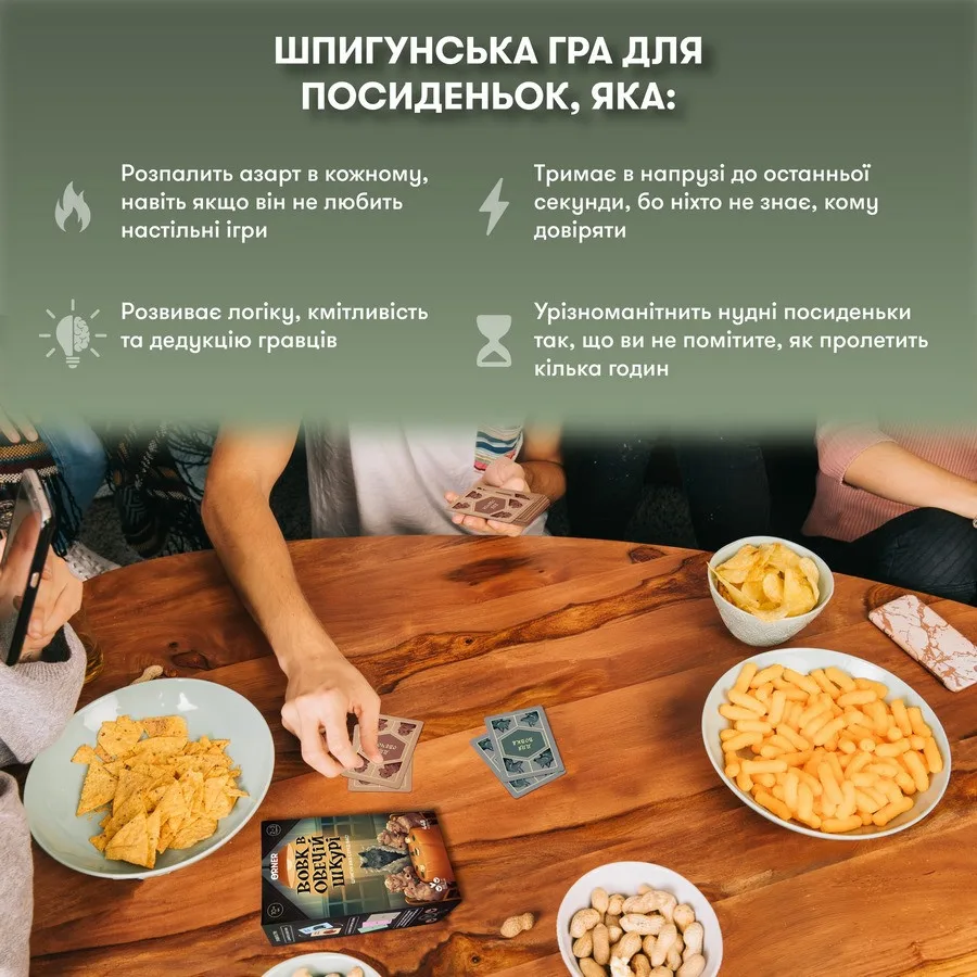 Карточна гра «Вовк в овечій шкурі» - 448 карток, інструкція для компанії