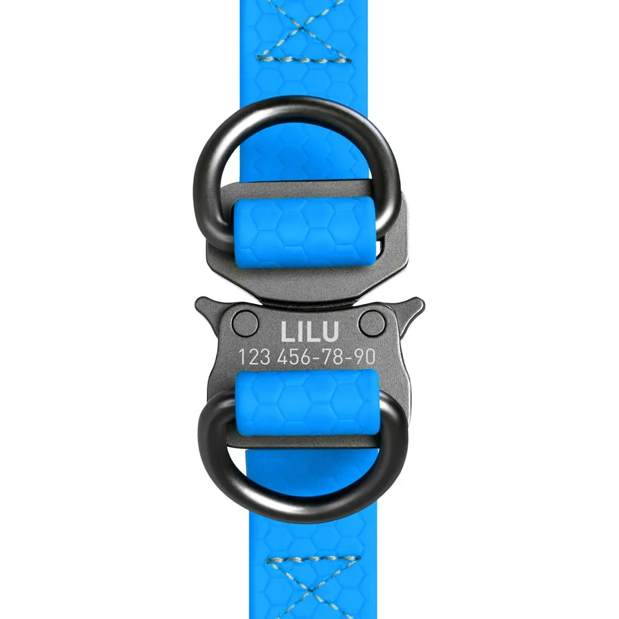 Шлейка WAUDOG Waterproof 20 мм x 50-80 см металлическая пряжка голубая Collartex