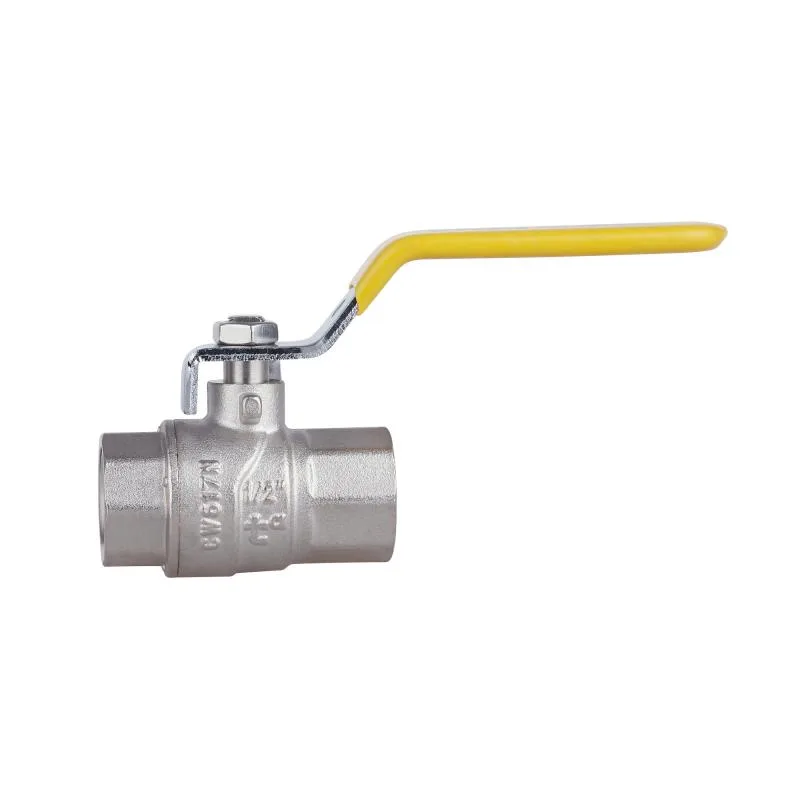 Кран кульовий 1/2" ВР для газу латунний нікельований Forte