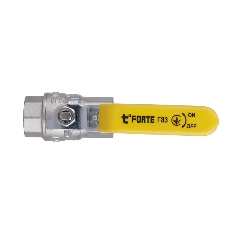 Кран кульовий 1/2" ВР для газу латунний нікельований Forte