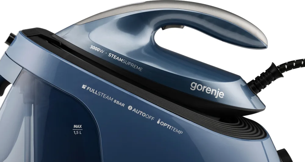 Парогенератор Gorenje керамічний 1500 мл 8 бар синій