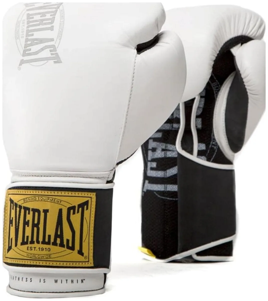 Боксерські рукавиці Everlast синтетична шкіра 14 унцій білий