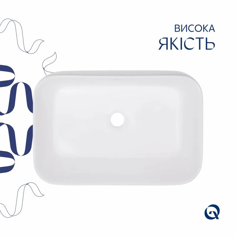 Раковина-чаша Qtap Scorpio 550х390 мм керамічна біла накладна