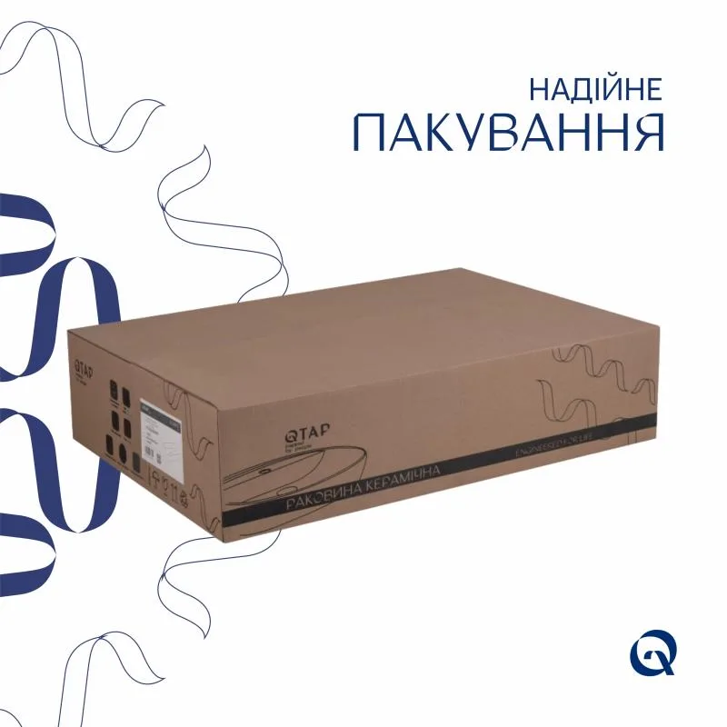 Раковина-чаша Qtap Scorpio 550х390 мм керамічна біла накладна