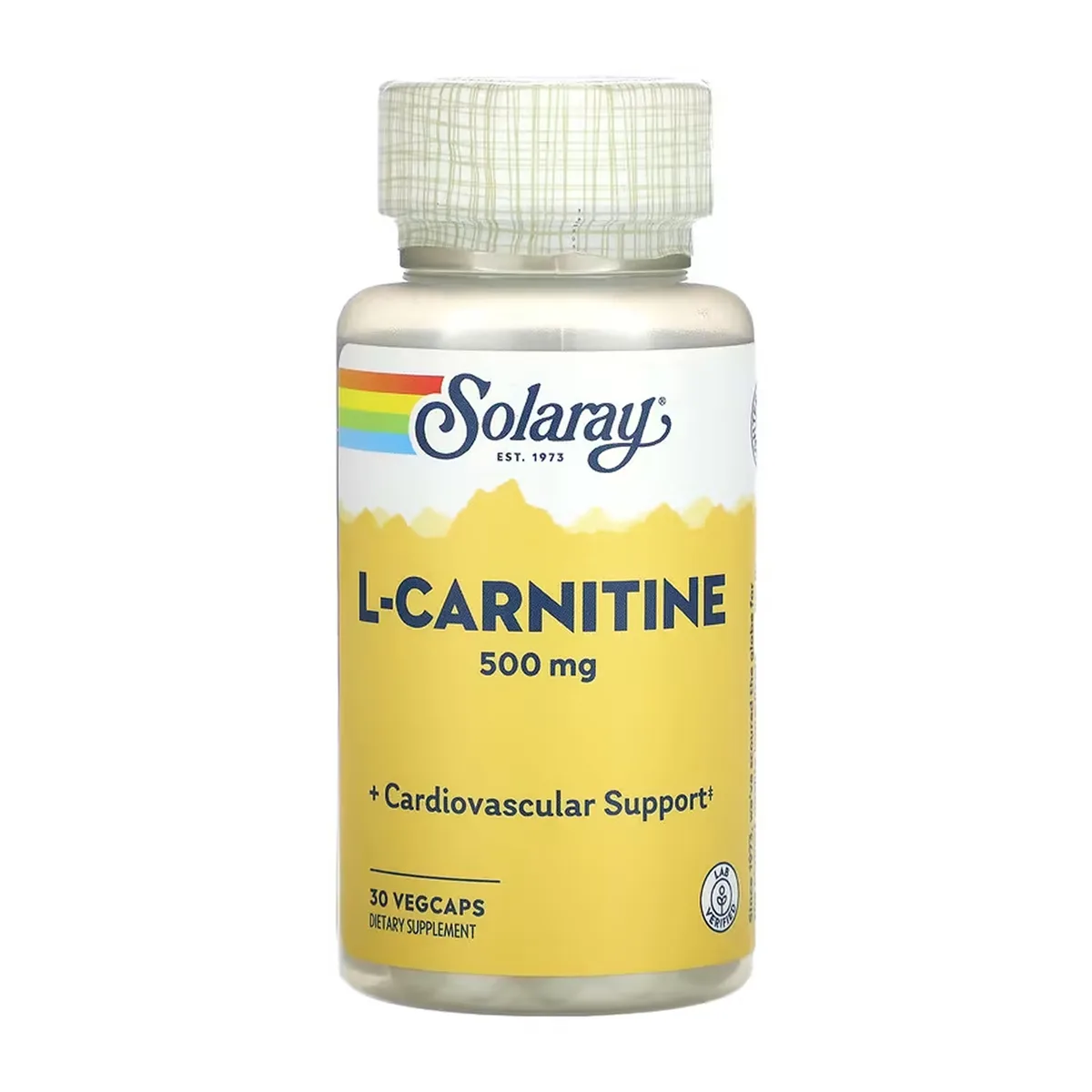 L-Carnitine Free Form Solaray рослинна целюлоза 500 мг 30 в капсулах