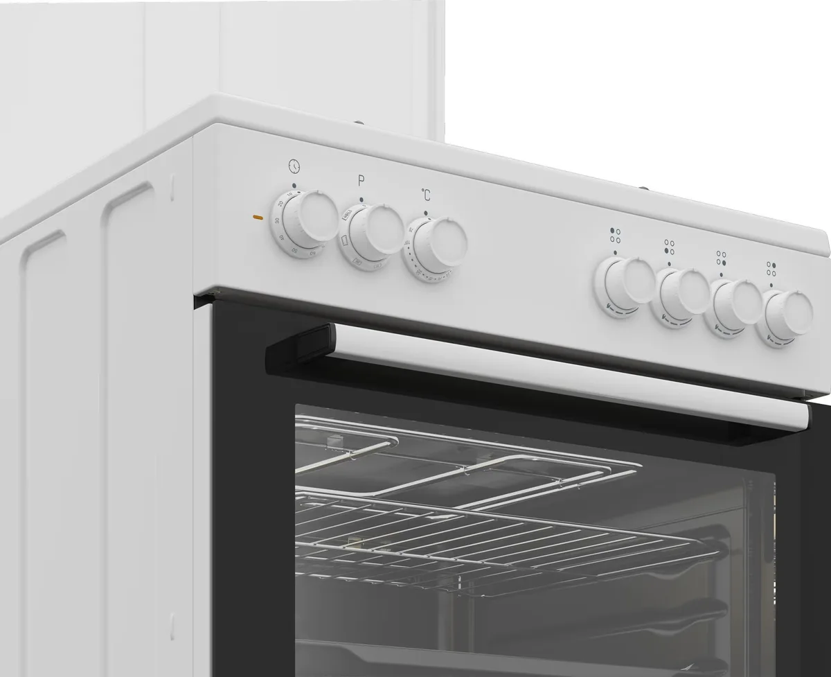 Комбінована плита Beko, 66 л, 60x60 см, з конвекцією, біла.