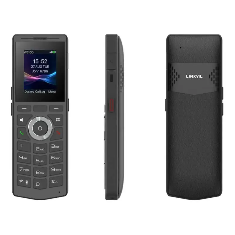 Трубка IP-DECT Fanvil W610D, кольоровий дисплей 2.0” 240x320 LCD, 4 SIP лінії, робота з DECT-базою W710D, підключення гарнітури через BT5.0 або роз’єм 3,5 мм