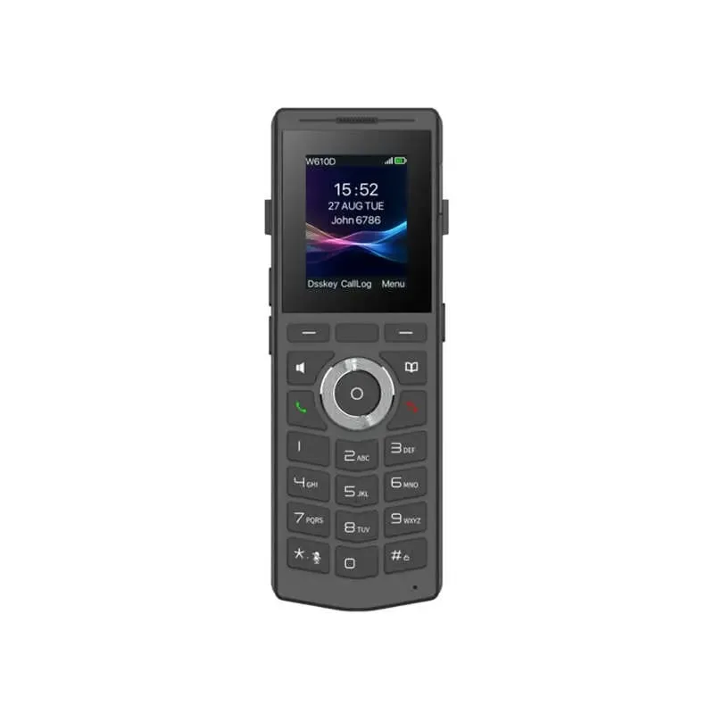 Трубка IP-DECT Fanvil W610D, кольоровий дисплей 2.0” 240x320 LCD, 4 SIP лінії, робота з DECT-базою W710D, підключення гарнітури через BT5.0 або роз’єм 3,5 мм