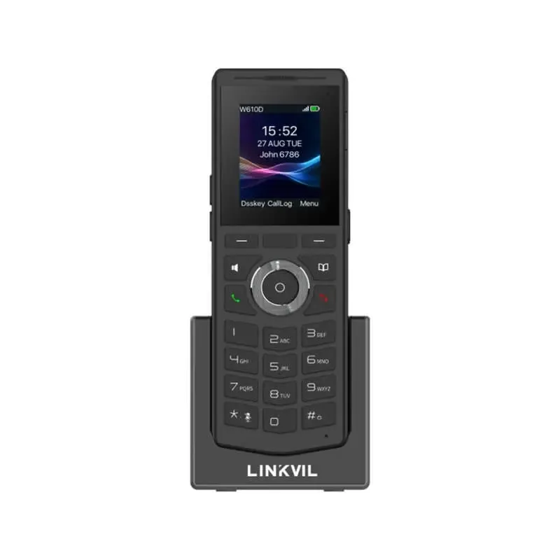 Трубка IP-DECT Fanvil W610D, кольоровий дисплей 2.0” 240x320 LCD, 4 SIP лінії, робота з DECT-базою W710D, підключення гарнітури через BT5.0 або роз’єм 3,5 мм