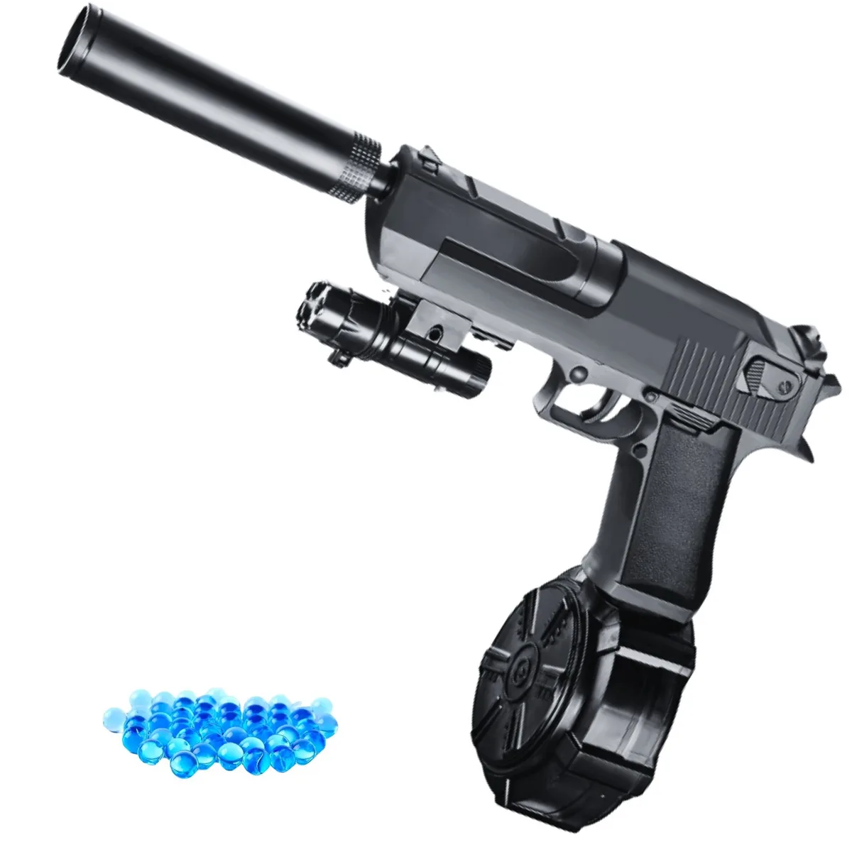 Детский гелиевый пистолет Desert Eagle BlowBack 3 магазина пластиковых 200 шариков
